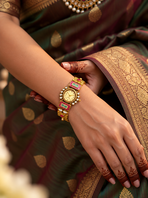 Rajwada Kundan Polki Watch