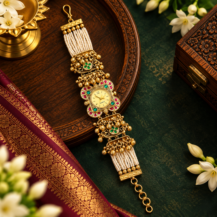 Mughal Kundan Polki Watch